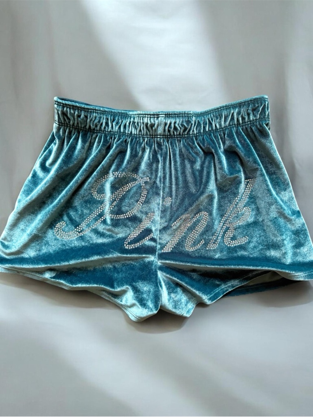 PINK Victoria's Secret Velvet Sleep Shorts in Teal Green